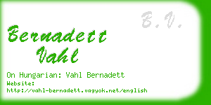 bernadett vahl business card